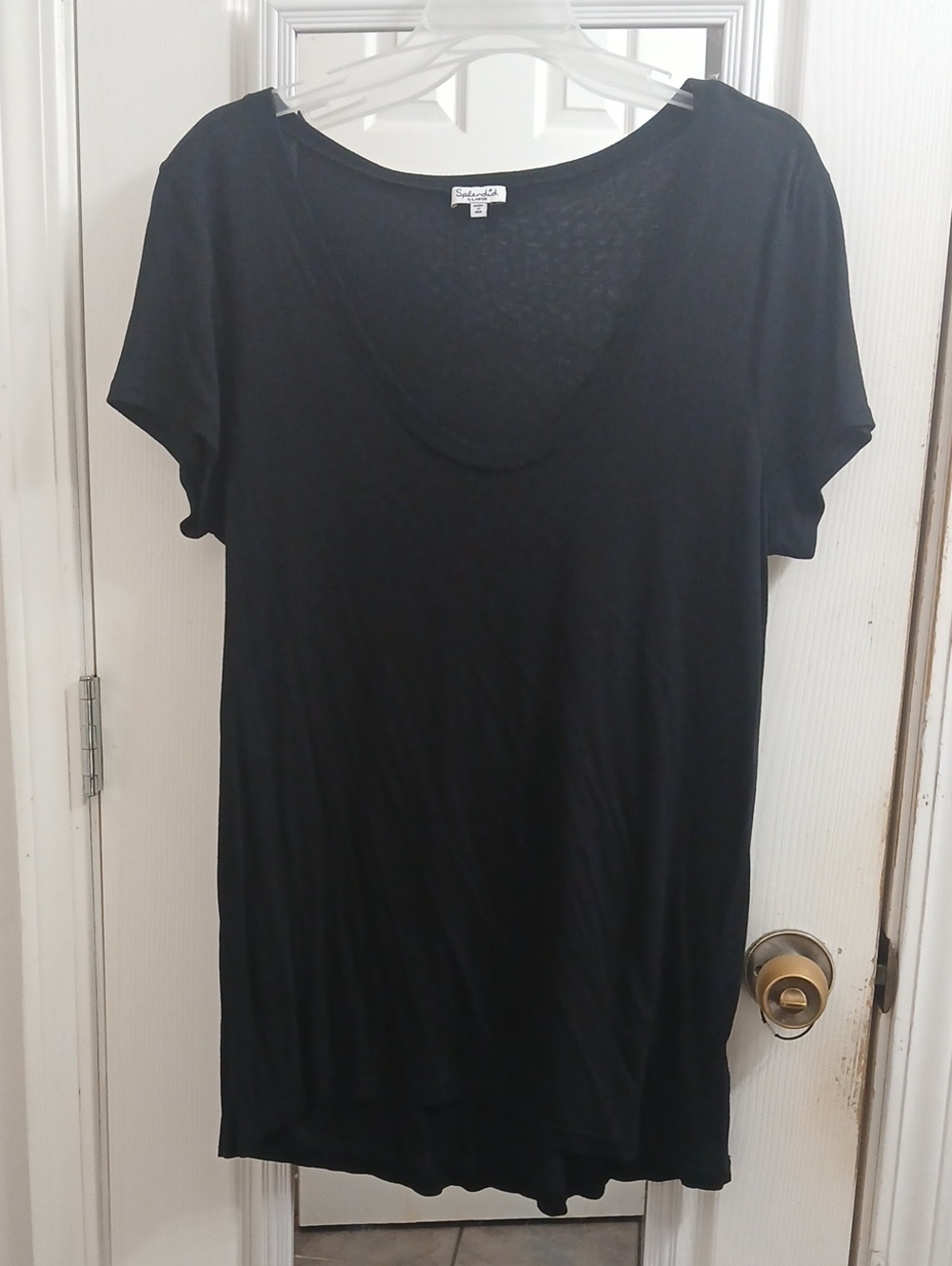 Splendid Black Scoop Neck Short Sleeve Tee